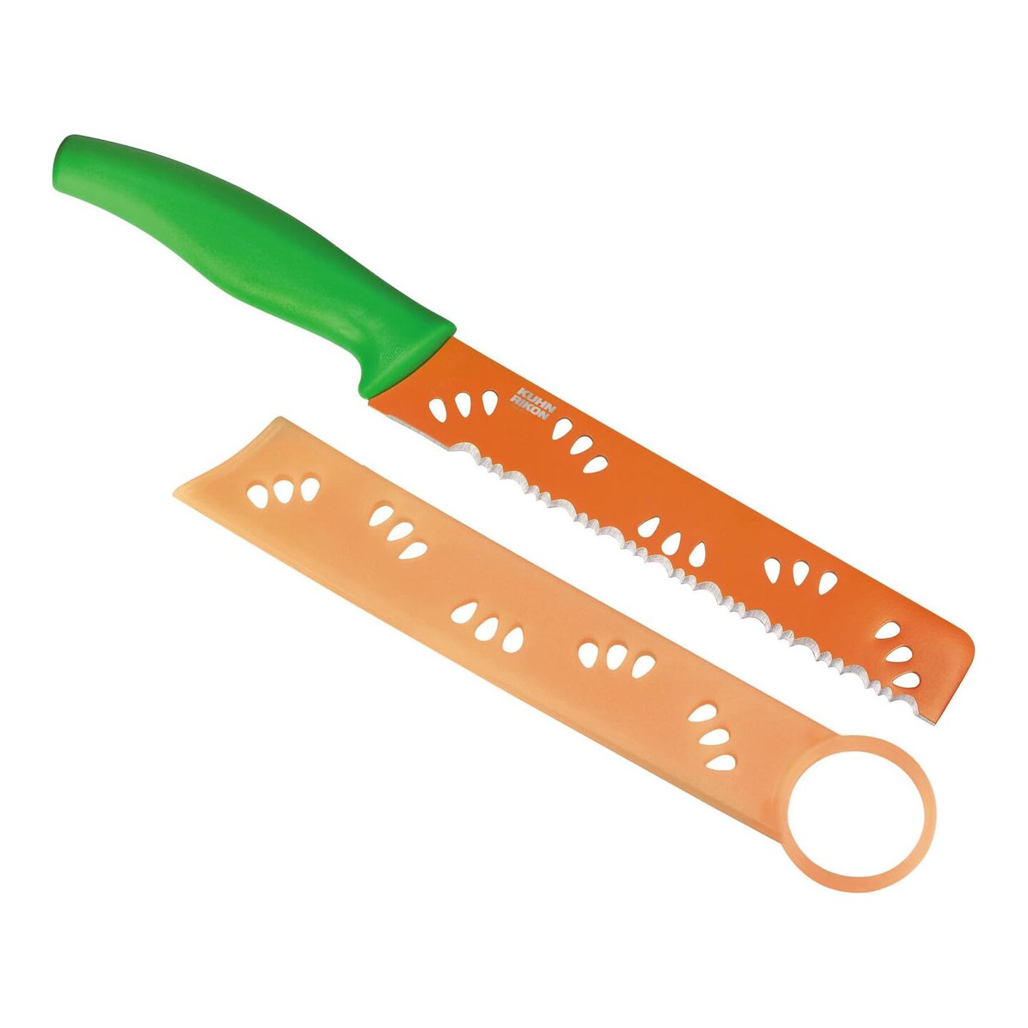 Kuhn Rikon Melon Knife For Cantaloupe, Watermelon, and Fruit, 8-Inch, Orange
