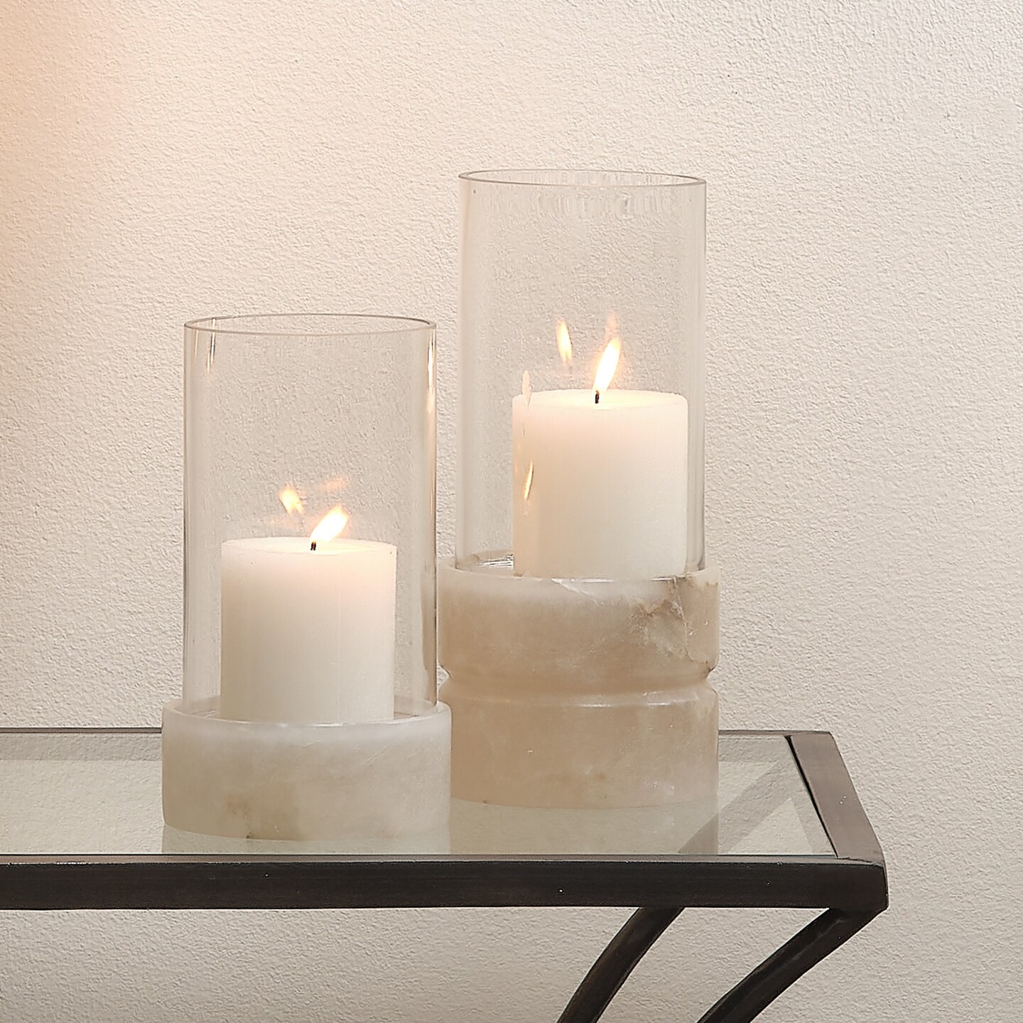 Jamie Young Company Large Handcrafted Glass Hurricane Candle Holder - 10.75&#x22;