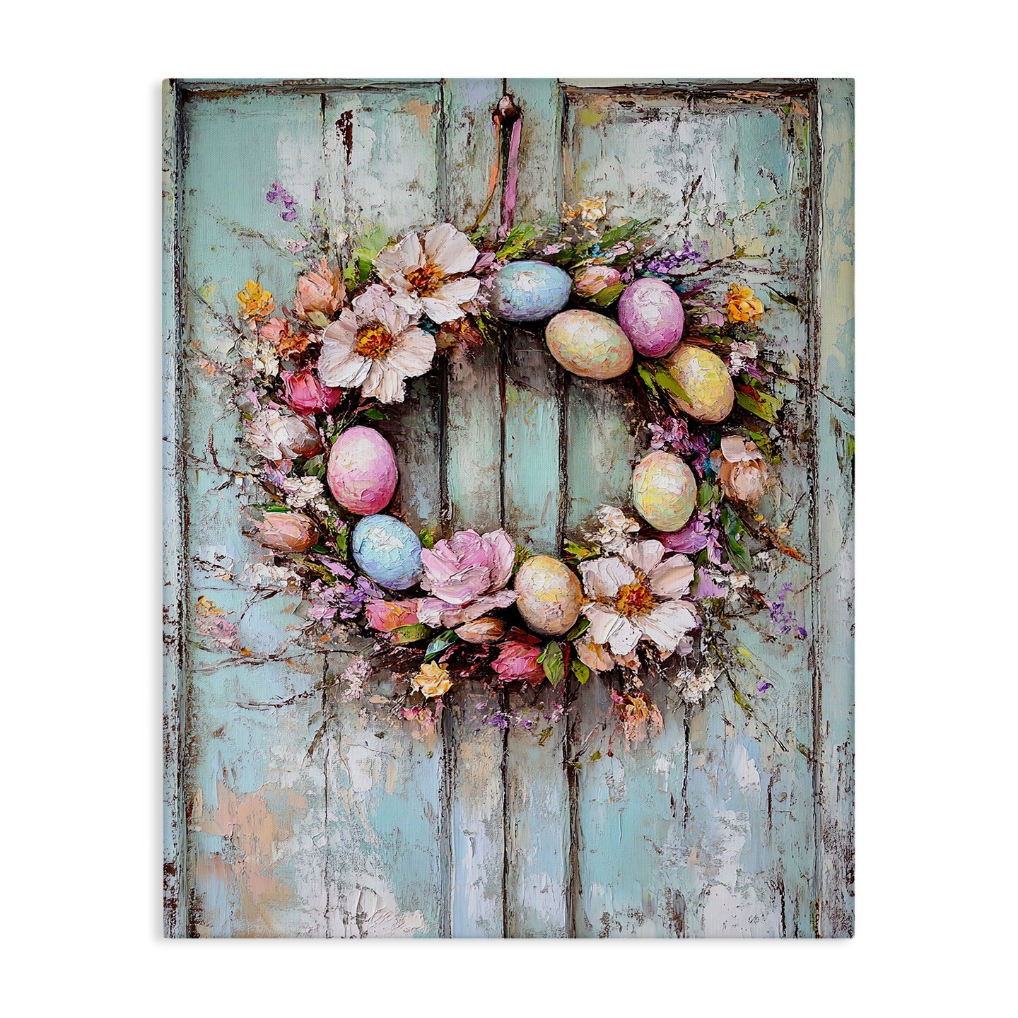 Stupell Industries Rustic Easter Egg Wreath Canvas By Franklyn Gregory