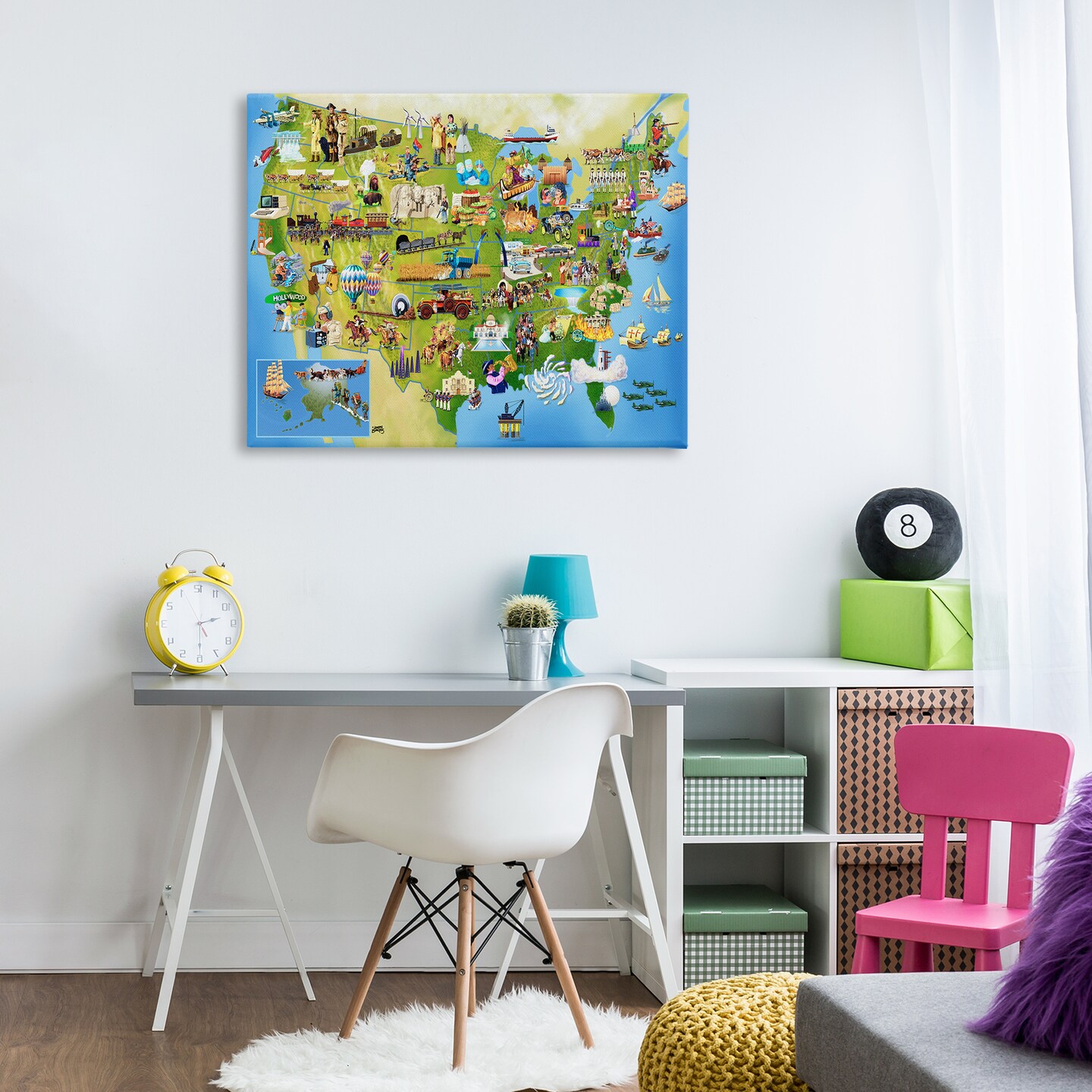 Stupell Industries US History Landmark Map Canvas By Joseph Burgess