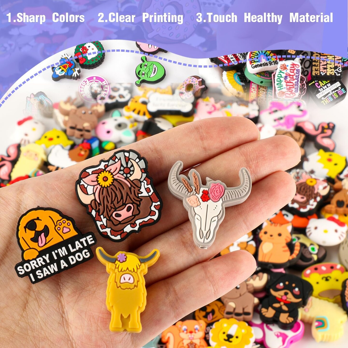 40-Piece Cartoon Silicone Focal Beads – Non-Repeating Random Beads for Pens, Keychains, and Jewelry Making