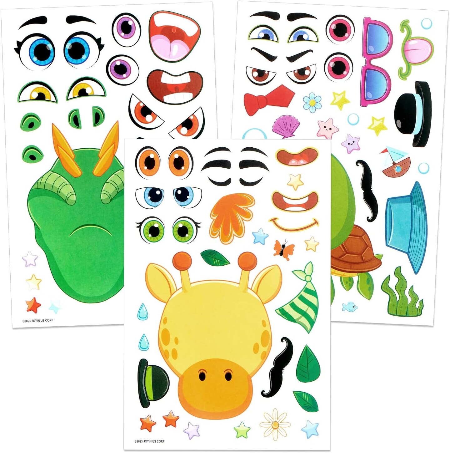 36 PCS 9&#x22;x6&#x22; Make a face Stickers for Kids