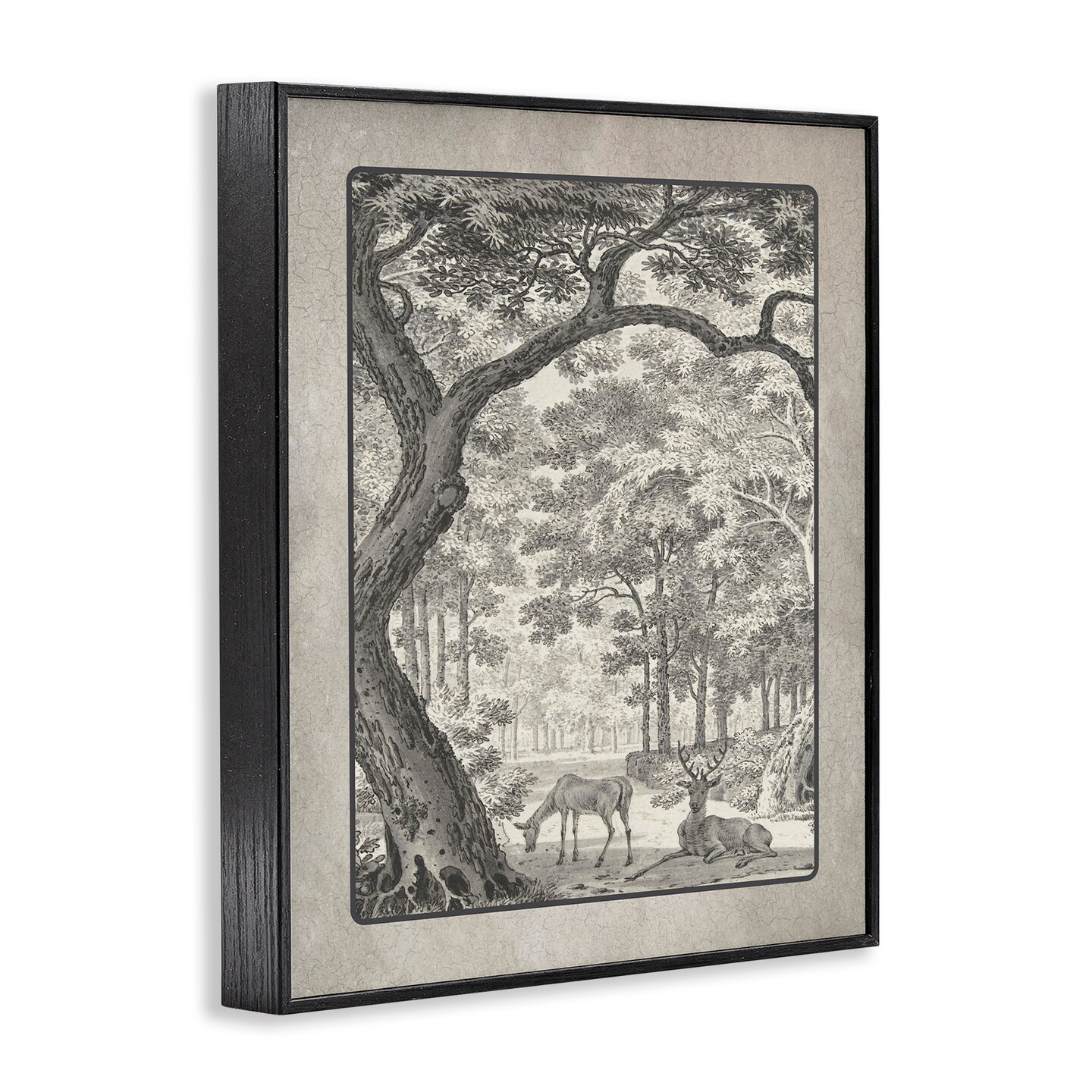 Stupell Industries Lounging Deer in Forest Framed Giclee By Lettered and Lined