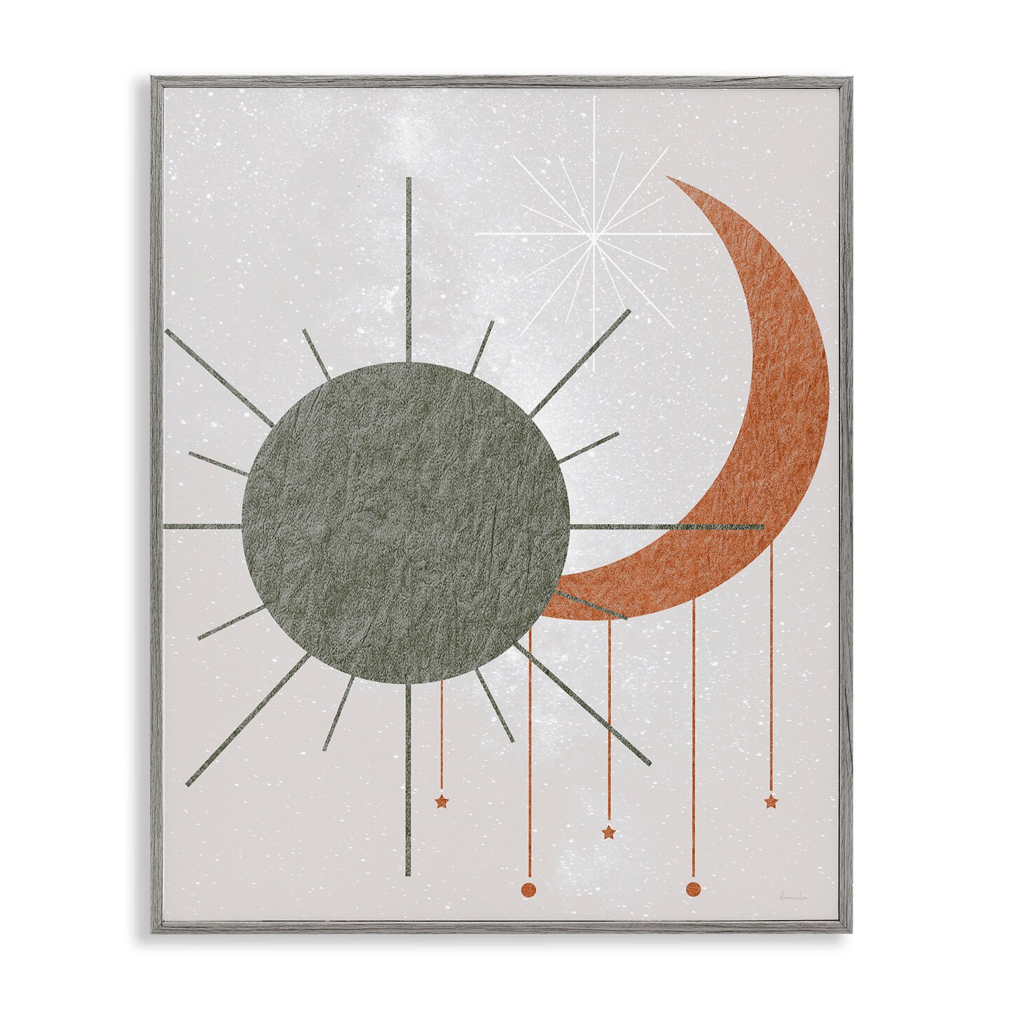 Stupell Industries Sun & Moon in Minimal Style Framed Giclee By Daniela Santiago
