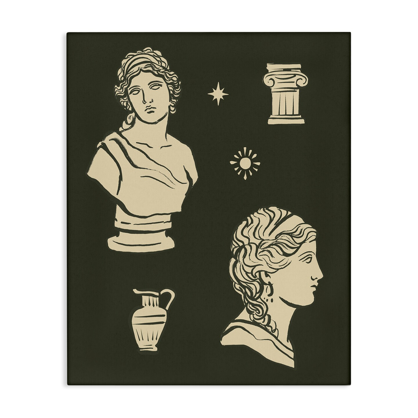 Stupell Industries Modern Dark Academia Statues Canvas By Victoria Barnes