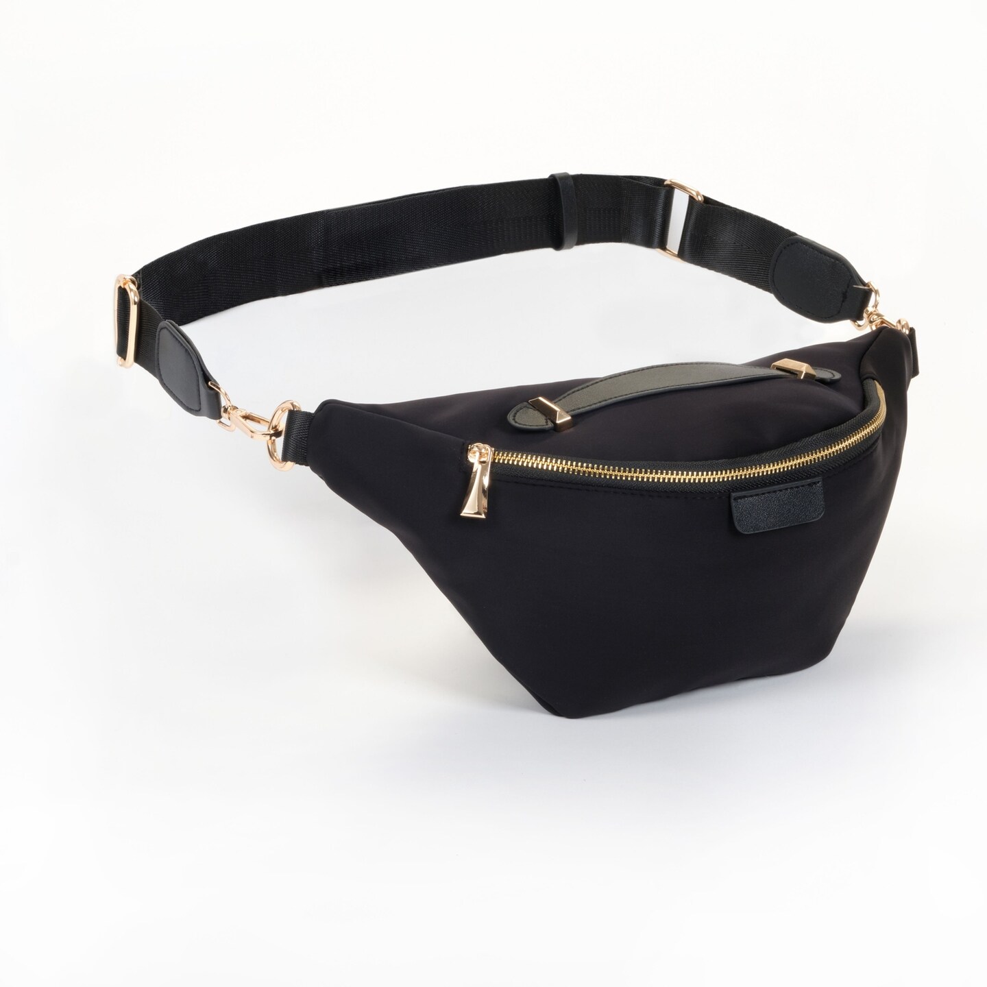 Black Oversized Fanny Pack, Plus Size Crossbody Bag with Adjustable Belt Straps, Fits 42-54 Inch Waist