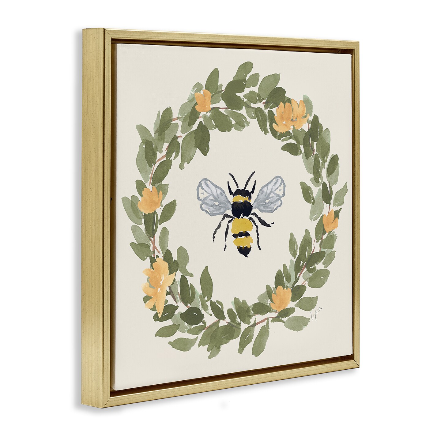 Stupell Industries Bee Celebration Wreath Floating Frame By Lucille Price