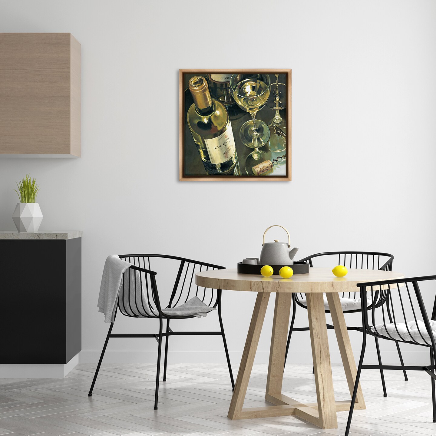 Stupell Industries Elegant White Wine Still Life Floating Frame By Stefano Ferreri