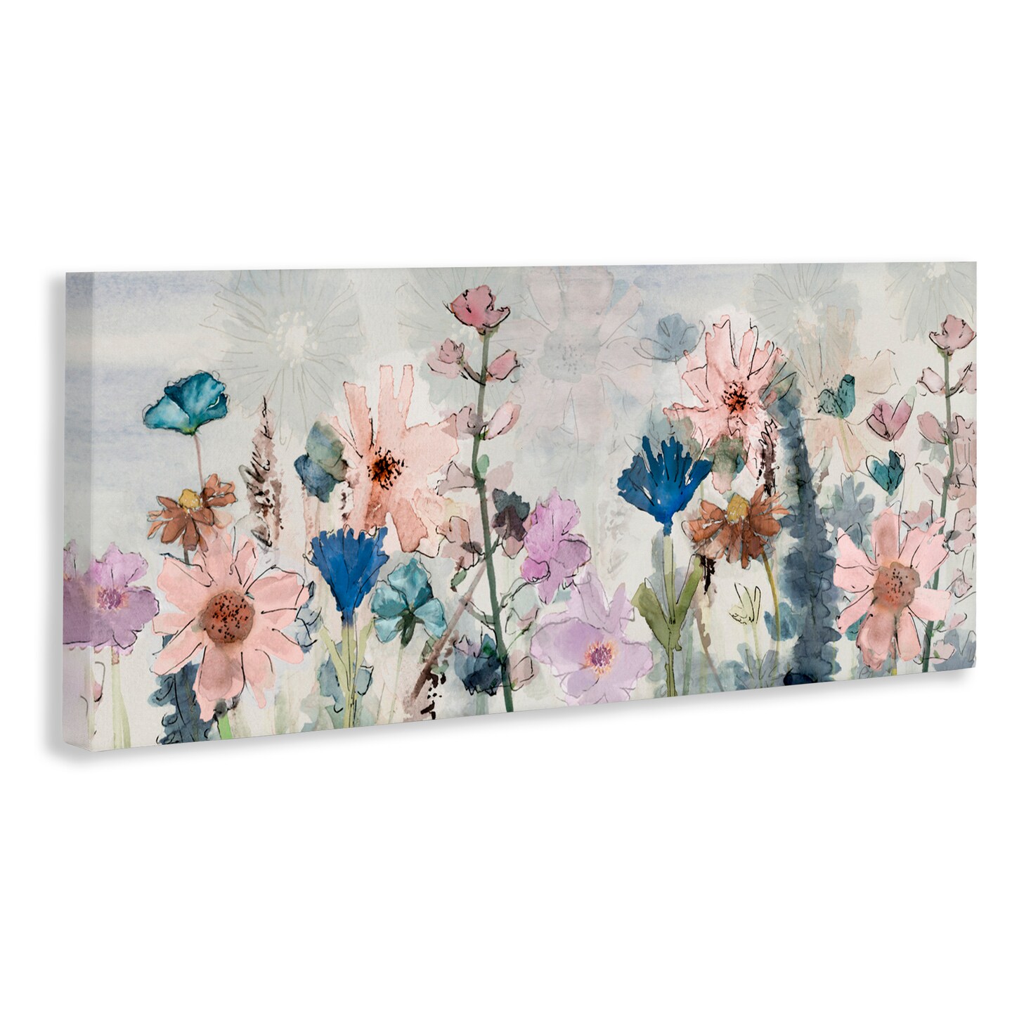 Stupell Industries Lovely Layered Wild Flowers Canvas By Val Rhodes