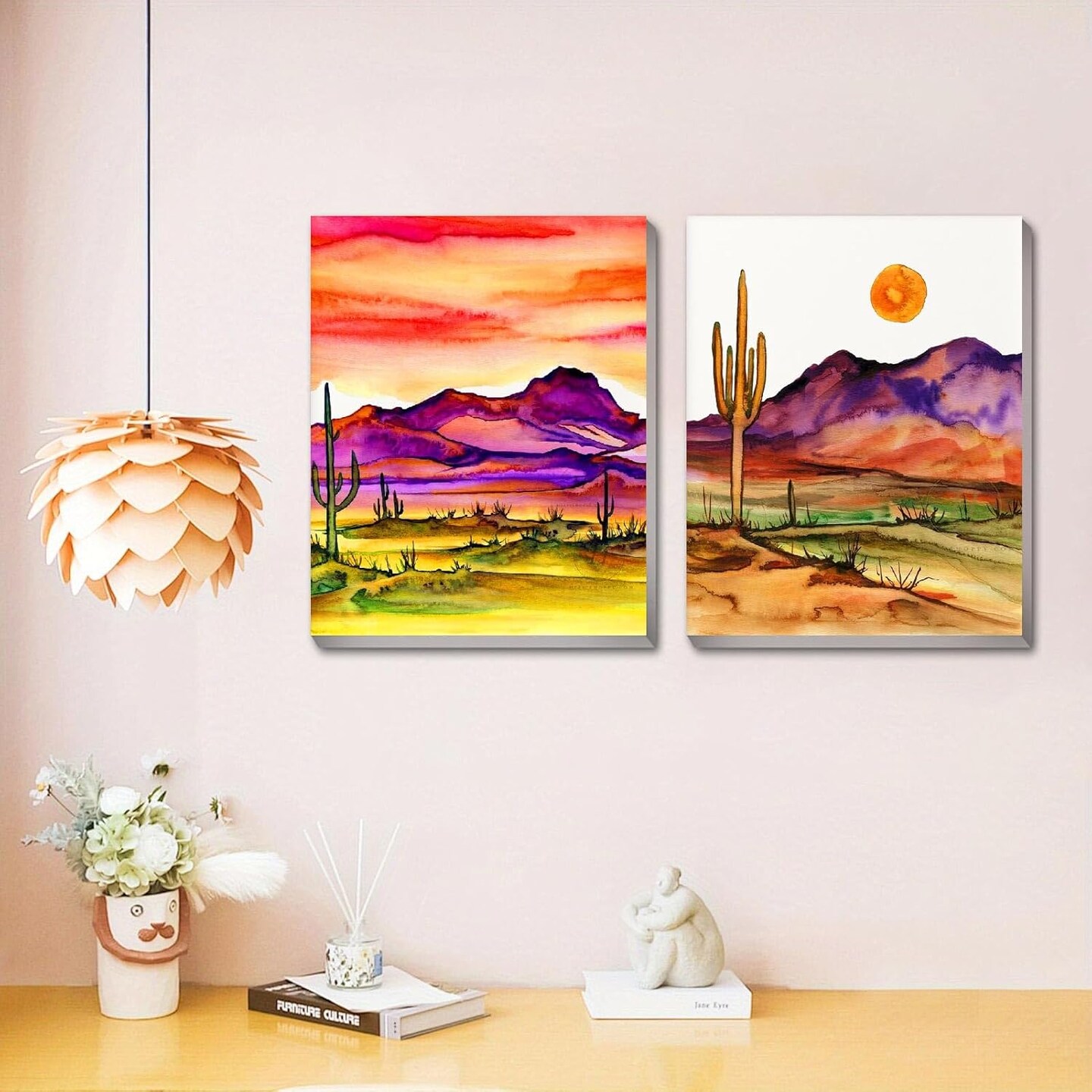 8x12inch - 2 Pack Framed Paint by Numbers Kit for Adults