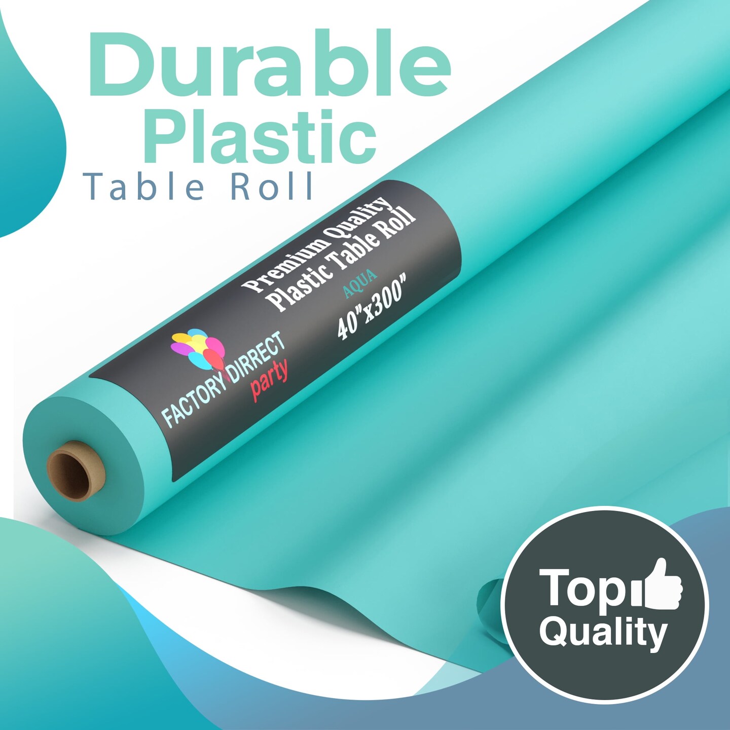 Exquisite Plastic Table Cover Roll – 40" x 300' Disposable Tablecloth Roll – Premium Thick 0.5 MIL Plastic Banquet Roll – Party Table Cover Roll for Events & Catering