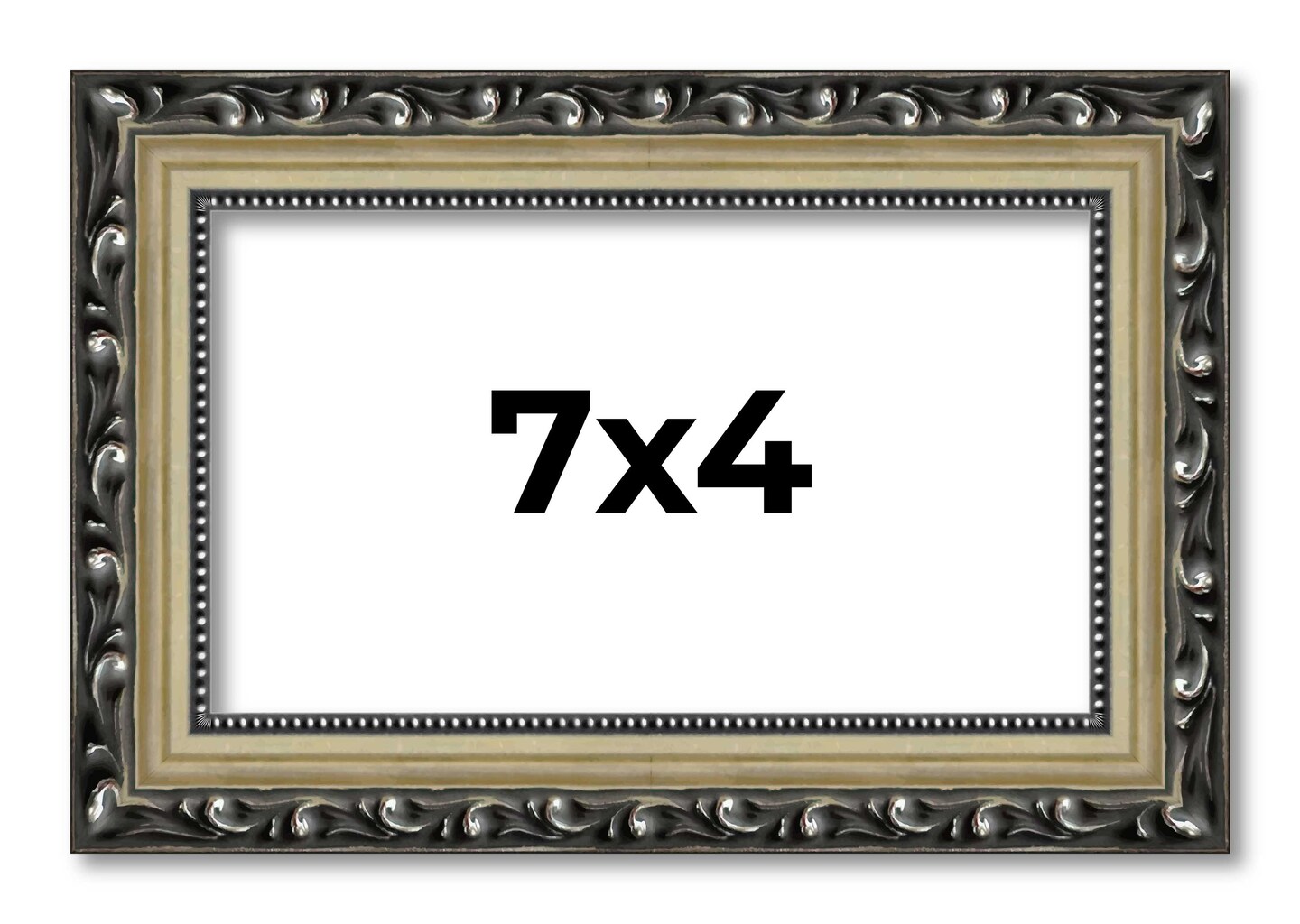 7x4 Solid Wood Antique Picture Frame with UV-Resistant Acrylic & Acid-Free Backing, Available in 4 Finishes: Bronze, Gold, Silver, and Gold with Black