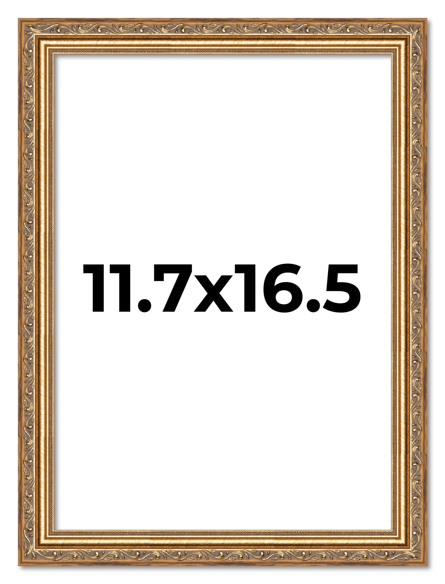 11x16.5 Museum-Quality Picture Frame, UV-Resistant Acrylic &#x26; Acid-Free Backing, Available in 4 Finishes - Gold, Silver, Bronze, and Black