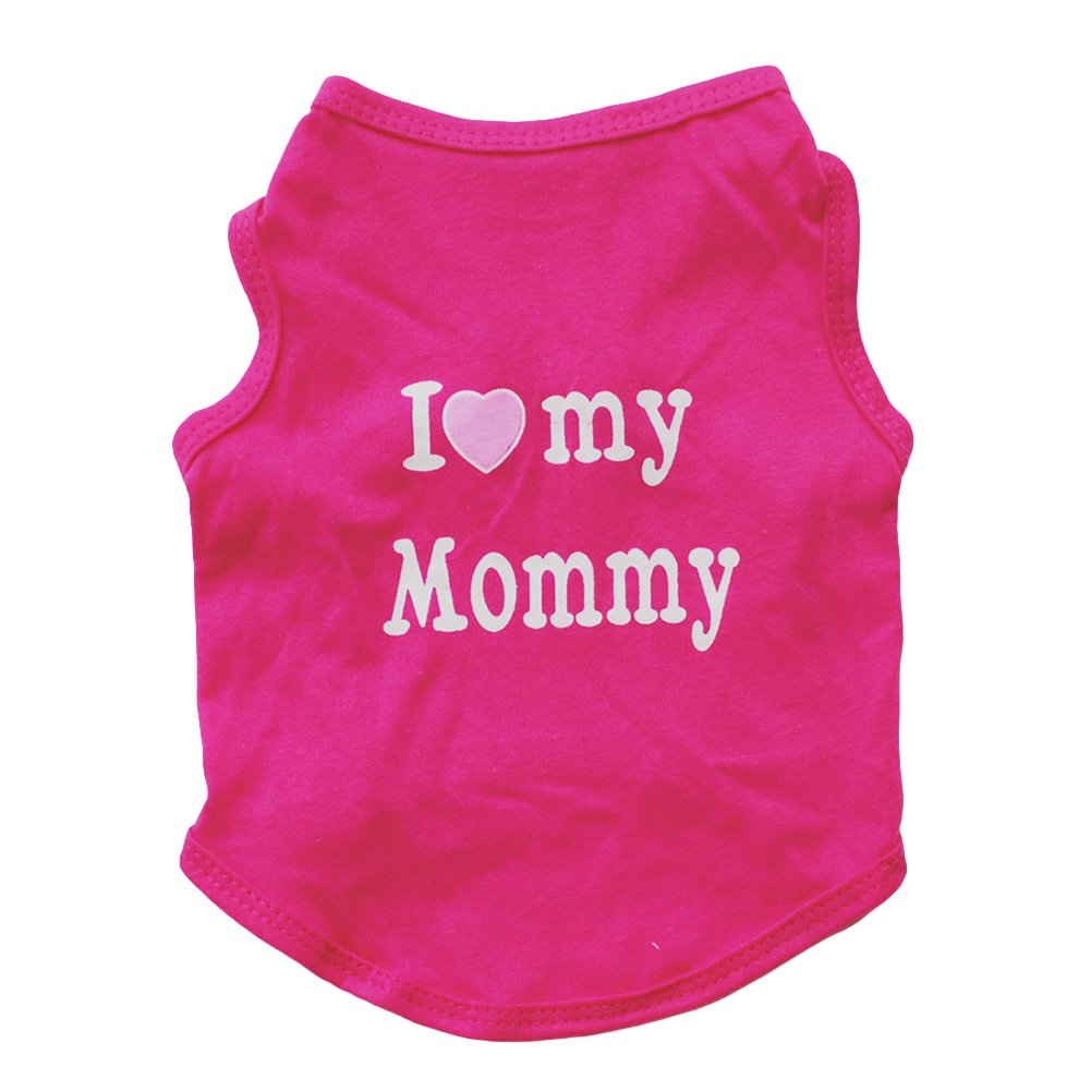 Lovely I Love My Daddy Mommy Small Dog Puppy Pet Cotton Clothes Sleeveless Vest