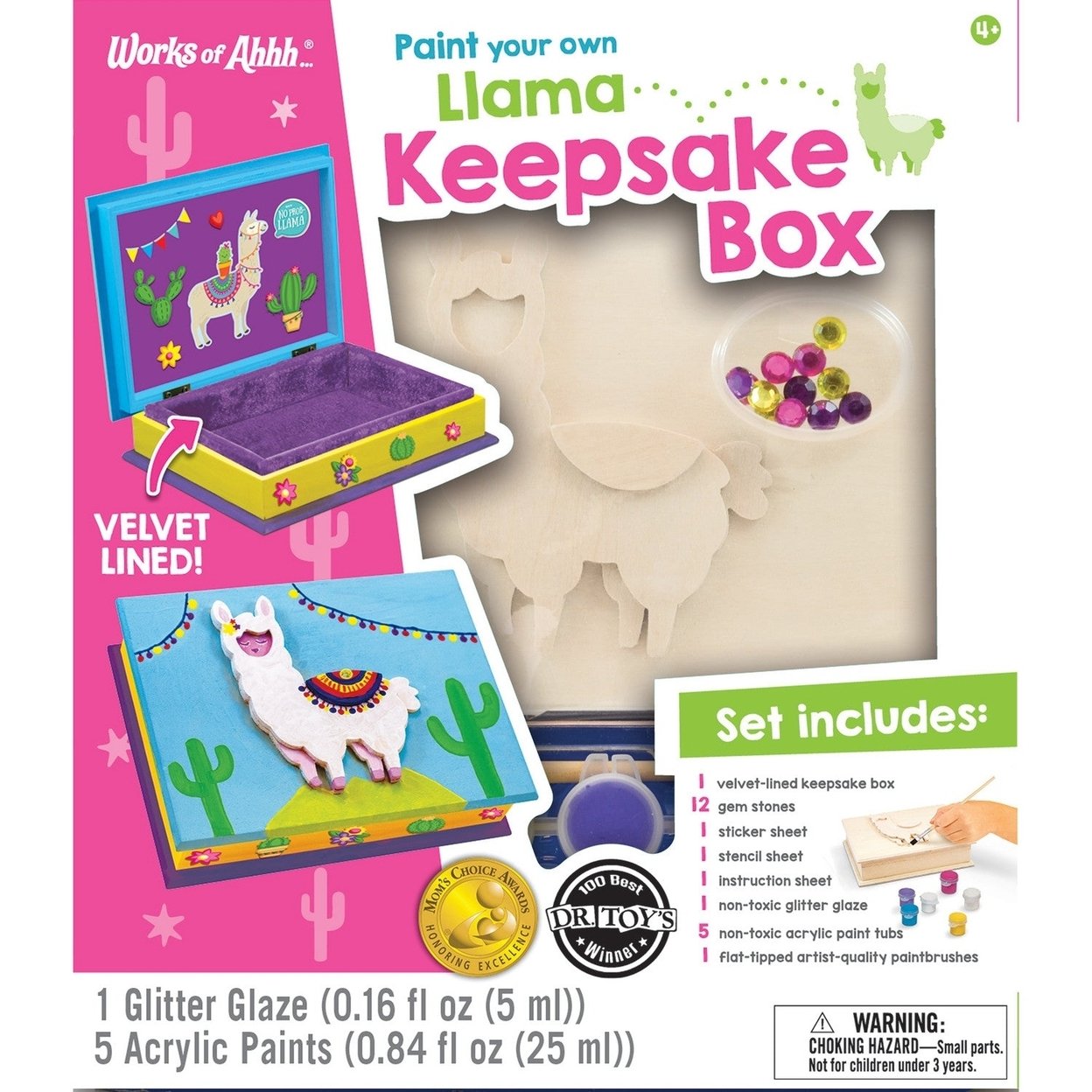 Llama Keepsake Box Craft And Paint Kit Wooden Art Set For Kids Diy Creative