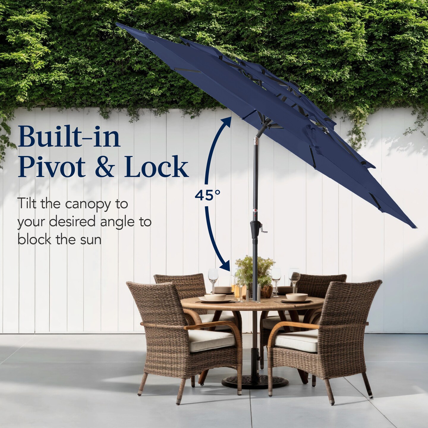 Best Choice Products 10ft 3-Tier Patio Umbrella, Market Sun Shade w/ Tilt Adjustment, Easy Crank