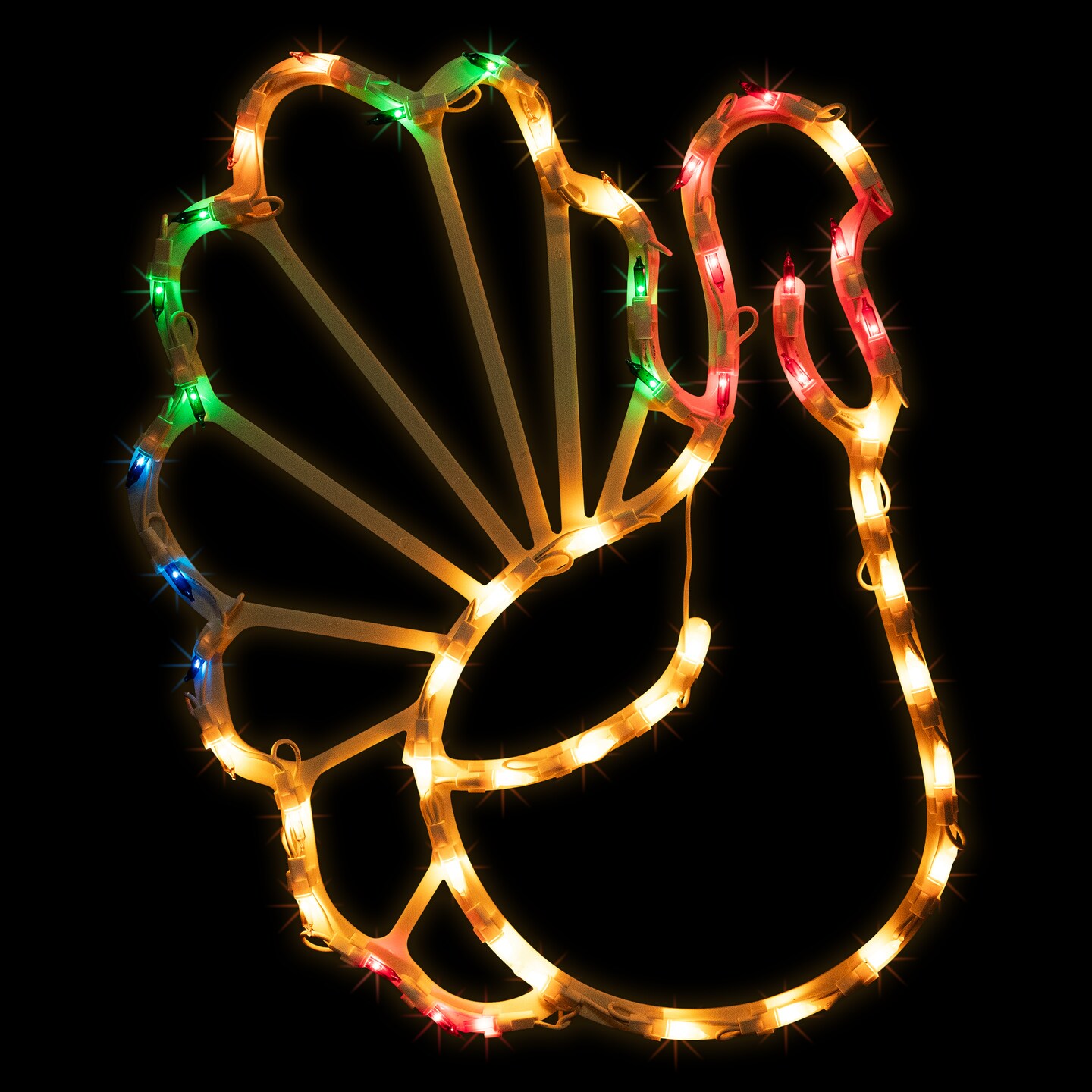 Northlight Lighted Turkey Thanksgiving Window Decoration – 18" - Multi-Color