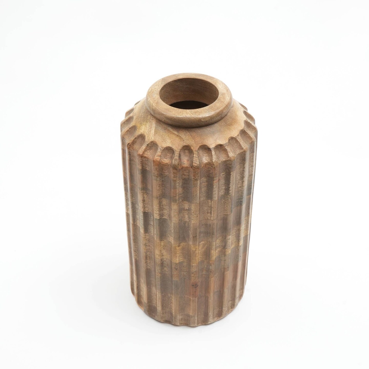 Handcrafted Decorative Wood Vase – Rustic Accent Vase for Shelf, Table, or Entryway Decor