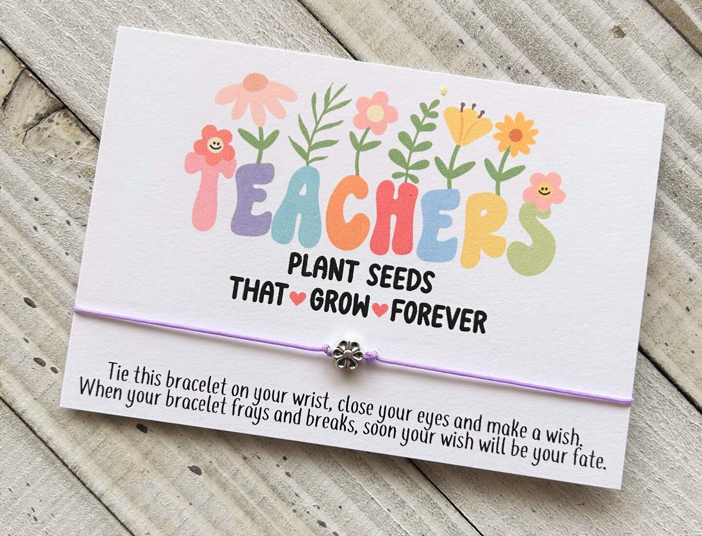 Teacher wish Bracelet teacher appreciation gift plant seeds that grow wish bracelet simple gift cord wish bracelet with a heart bead MakerPlace by Michaels