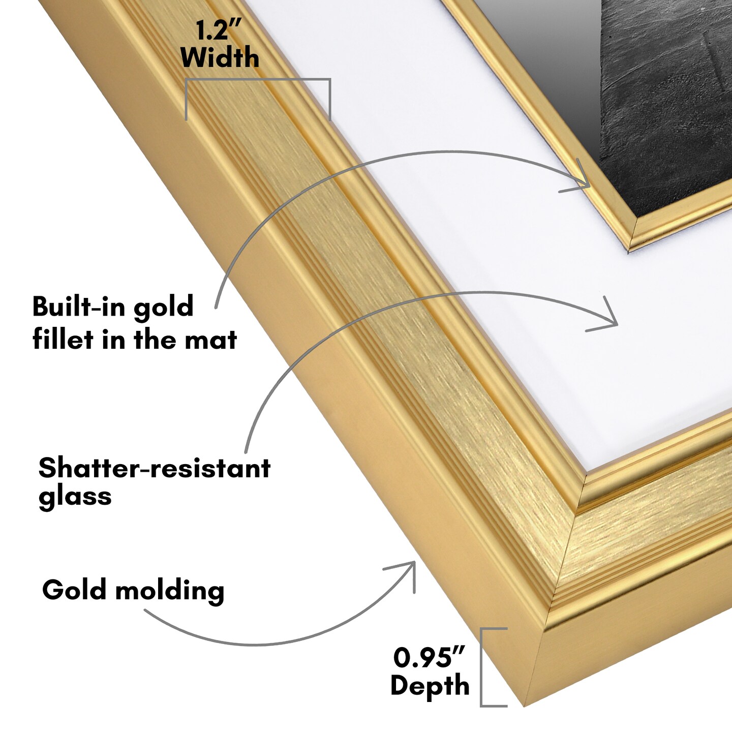 Americanflat 11x14 Picture Frame with Decorative Inner Mat Accent - Use as 8x10 with Mat or 11x14 without the Mat - Statement Frame with Shatter-Resistant Glass