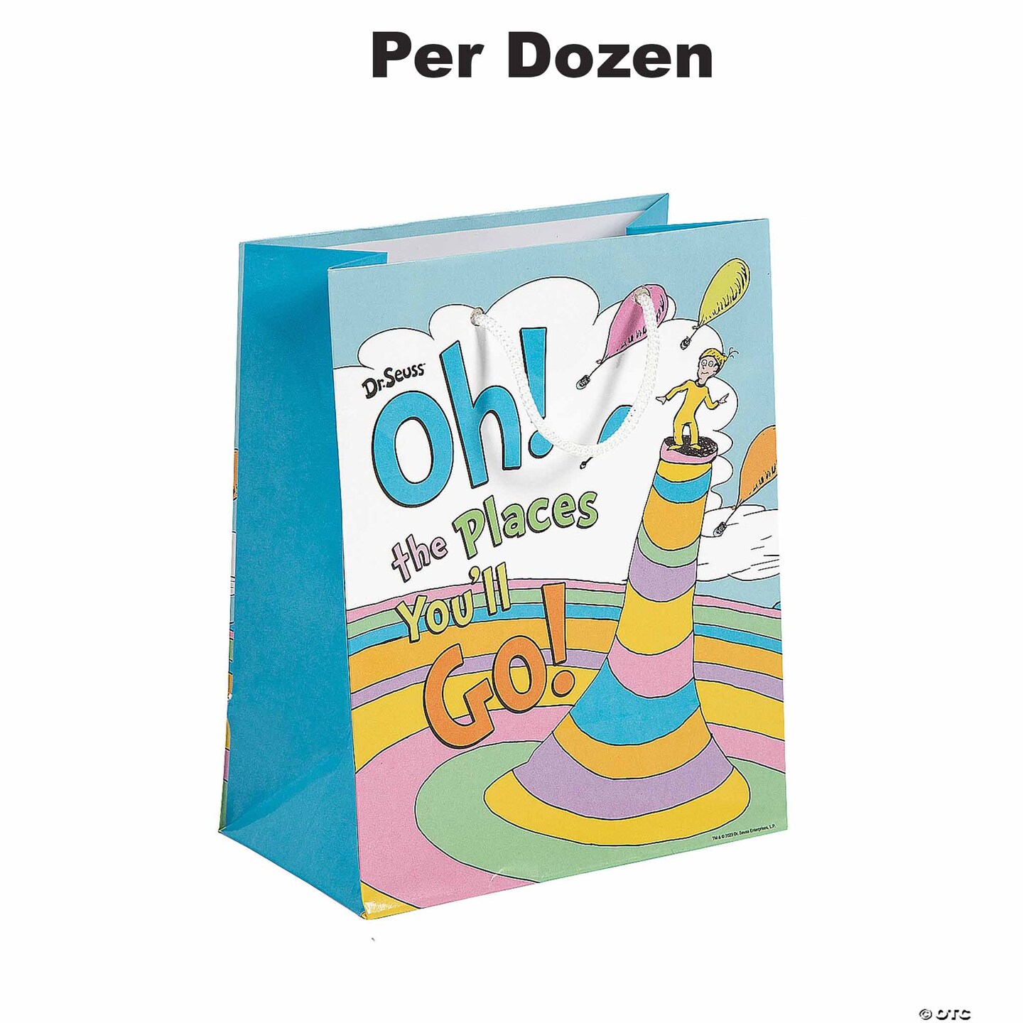 4 1/4&#x22; x 5 1/2&#x22; Small Dr. Seuss&#x2122; Dr. Seuss&#x2122; Oh, the Places You&#x2019;ll Go Treat Bags - 12 Pc.