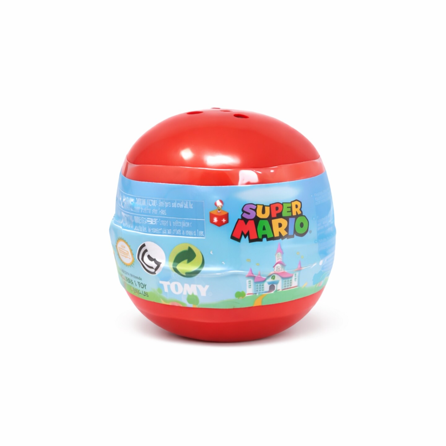 Red Rounded Mario Text Capsule Pack of 1 Super Mario Buildable Figure Mystery Capsule Random ...