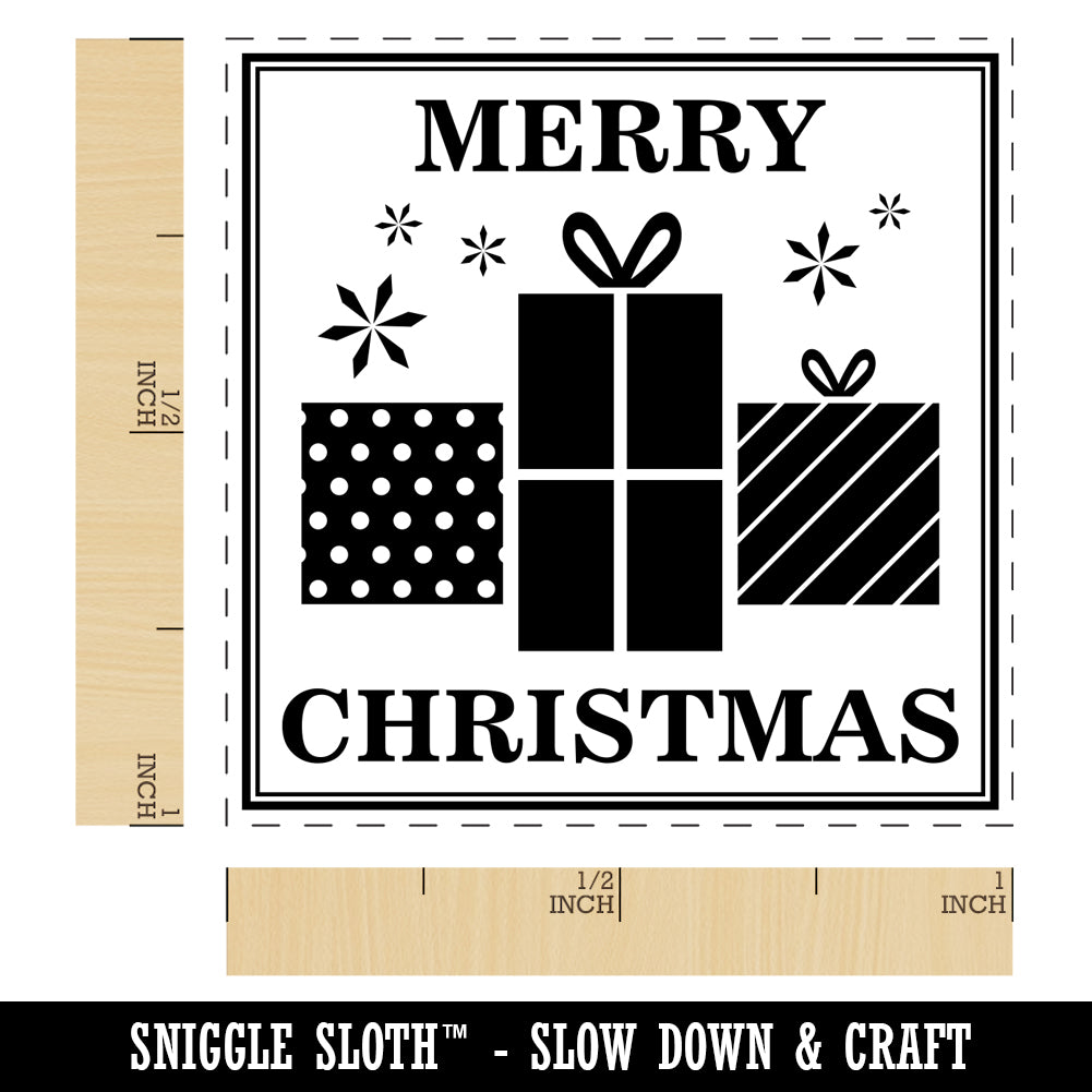 Merry Christmas Holiday Gifts Self-Inking Rubber Stamp Ink Stamper