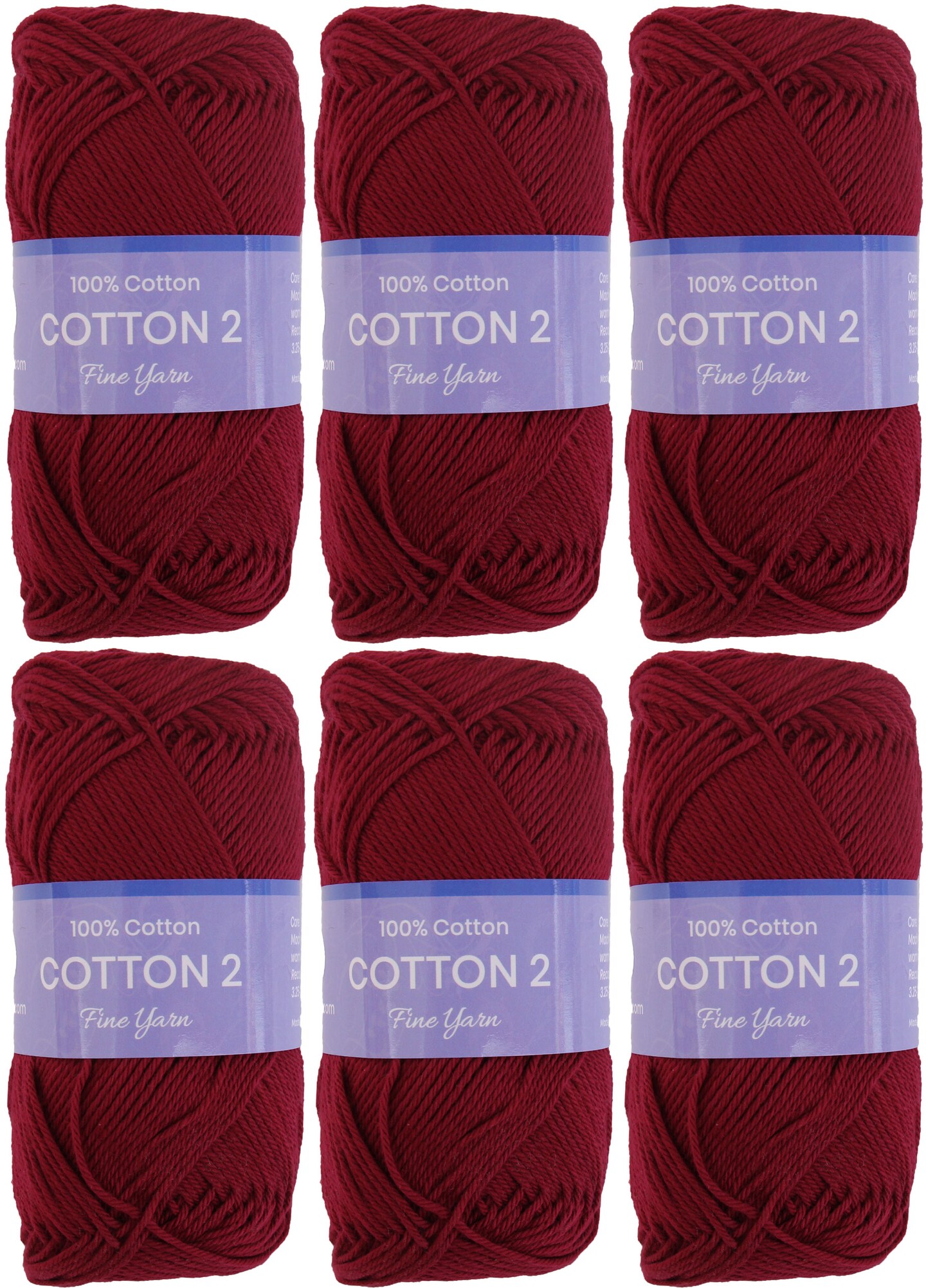 Threadart 100% Pure Cotton Crochet Yarn Size 2 | 50 gram Skeins |165 yds per Skein | Fine #2 | Singles, 3 Packs, & 6 Packs