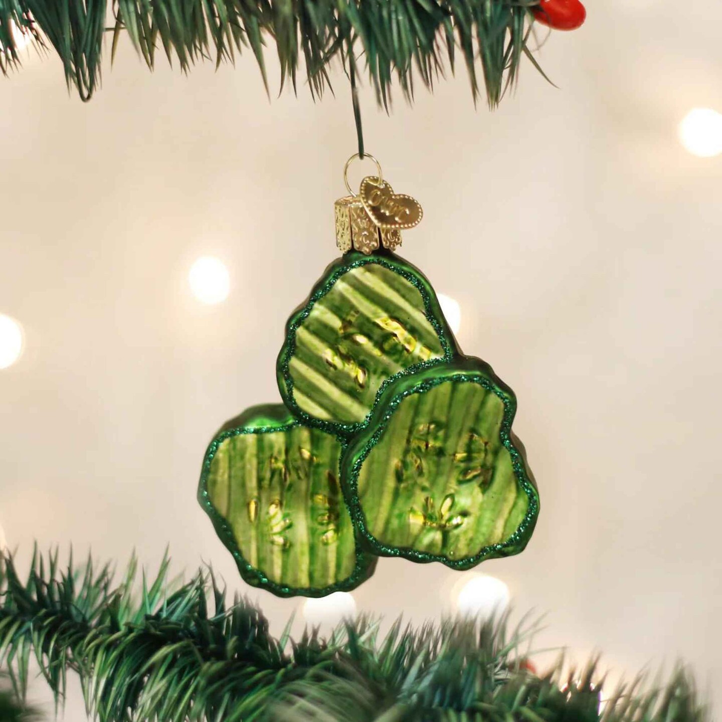 Old World Christmas 3.0" Pickle Chips - Tree Ornaments 3.0 Inch Pickle Chips Christmas Tree Ornament , Ornament Hamburger Relish