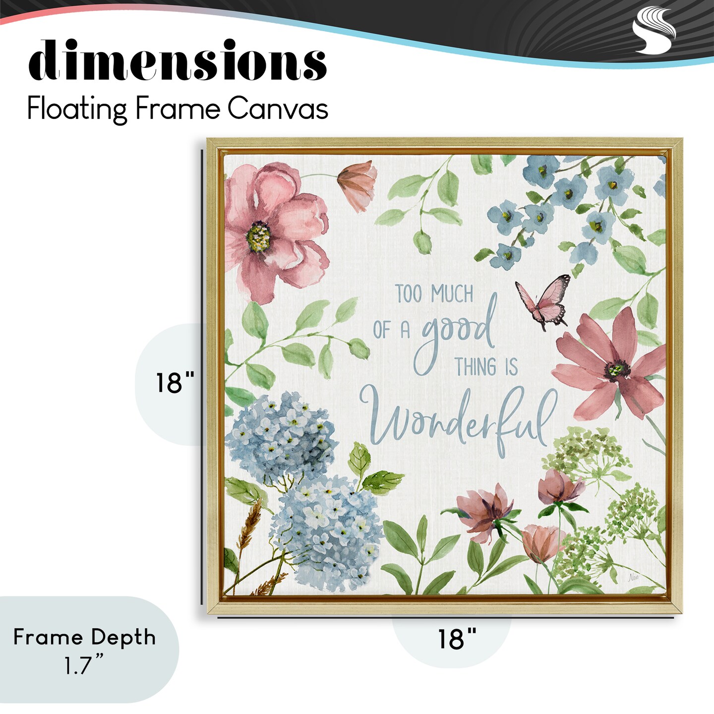 Stupell Industries Too Much Of A Good Thing Floating Frame, design by Nan