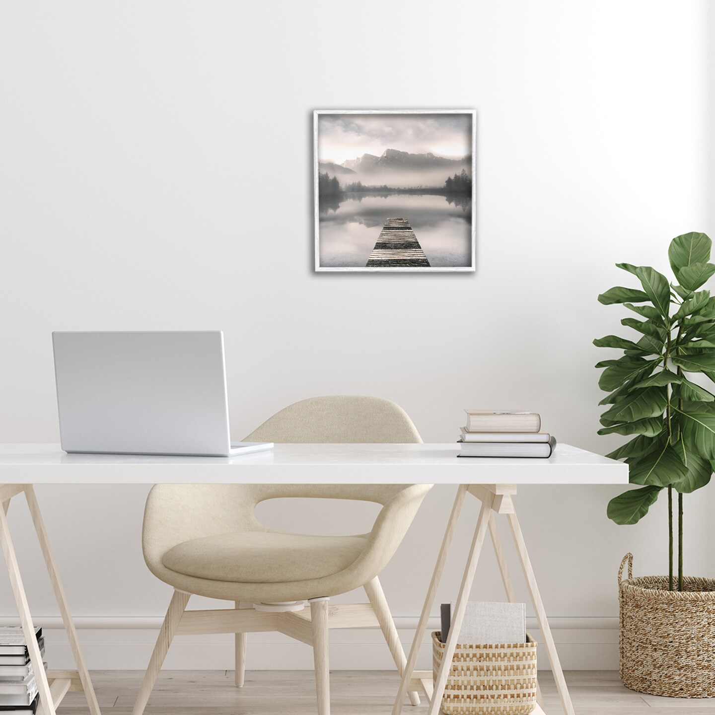 Stupell Industries Calm Reflective Waters & Mountains Framed Giclee, design by Irene Weisz