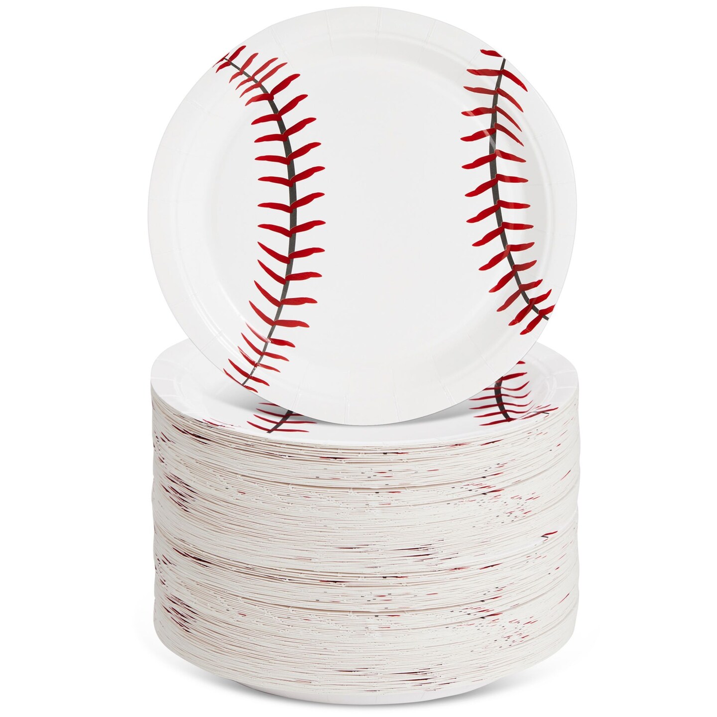 BLUE PANDA 80-Pack Baseball Paper Plates - Sports Themed Birthday Party Supplies (9 In)