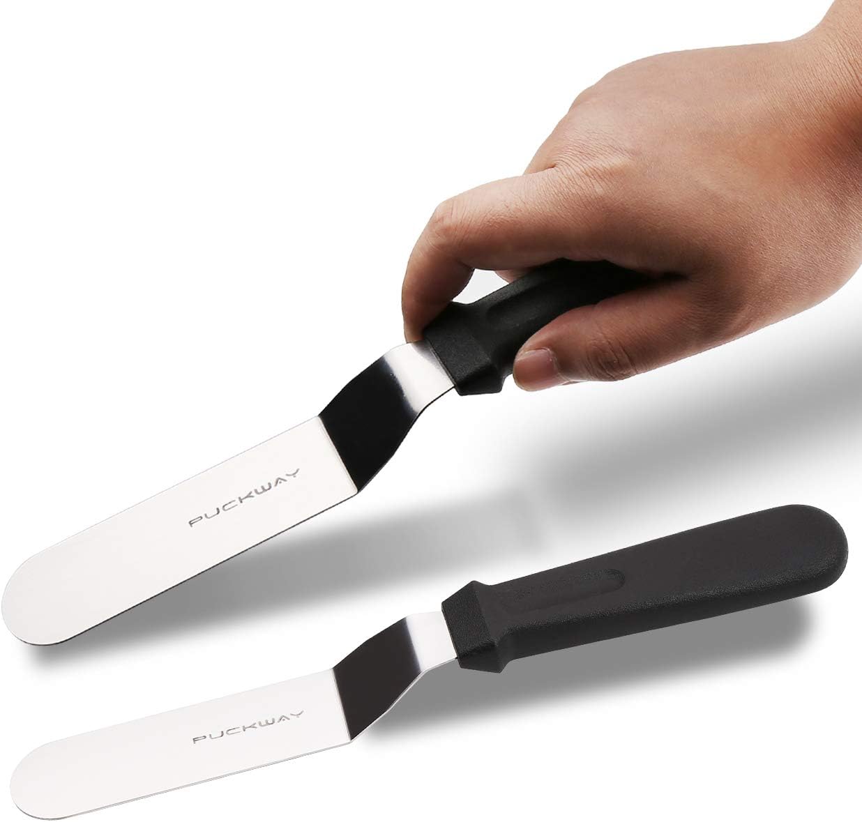 Offset Frosting Cake Knife set of 3 Black 6 8 &#x26; 10 Inch Angled Icing Spatula for Decorating