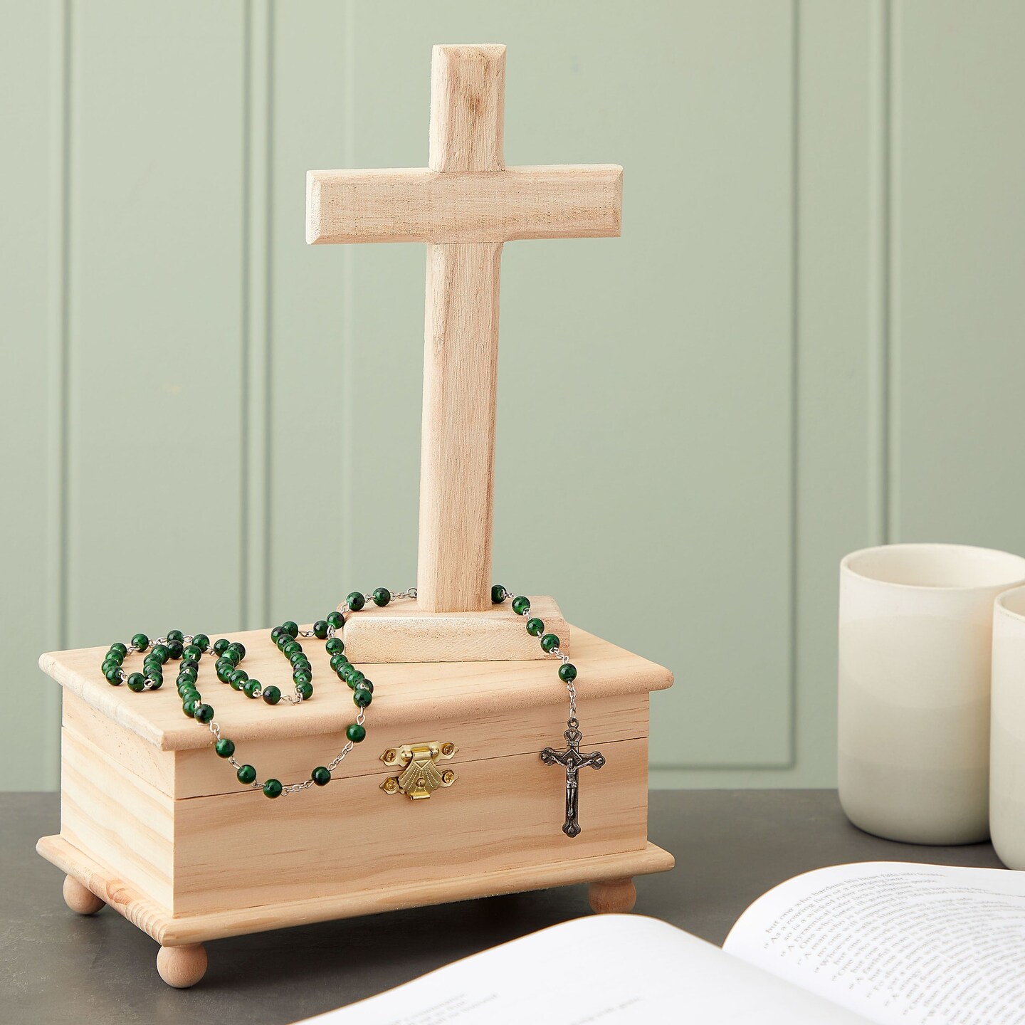 Wood Crosses for Crafts, Wooden Cross (8.7 in, 3-Pack)
