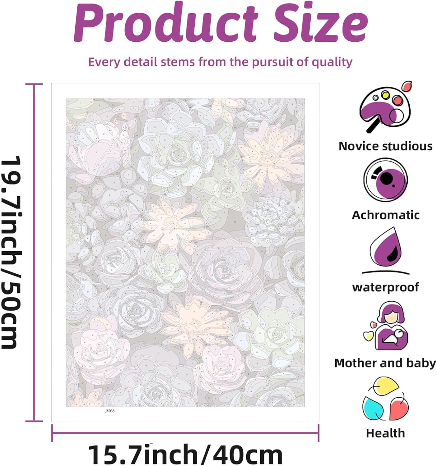 Succulent Paint by Numbers Kits for Adults Beginners-Succulent Plant Paint by Number for Adults,Easy Canvas Paint by Numbers for Adults for Home Wall Decoration and Gifts 16X20 inch