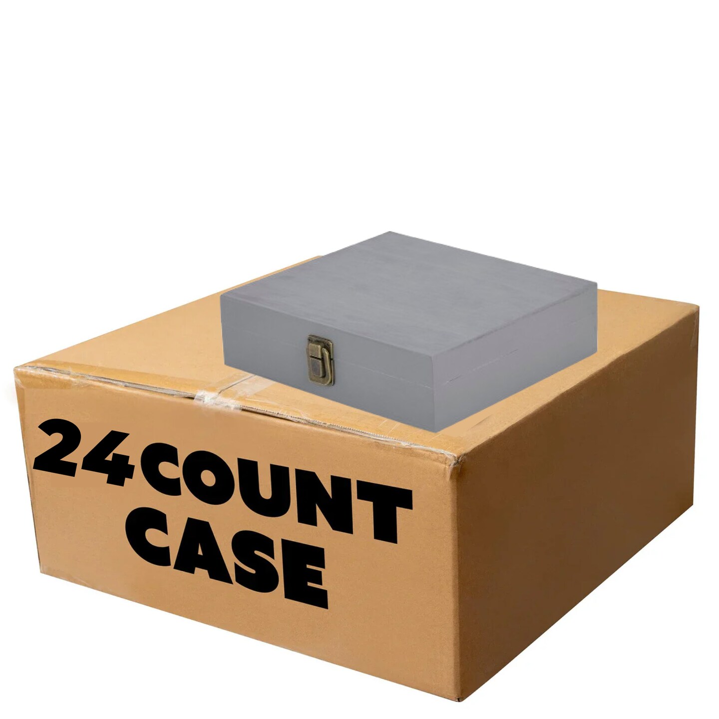 Makerflo Natural Pine Wood Cigar Box, Hinged Back & Front Clasp, Black Felt Lined, 8.5" x 8" x 2.4", Ideal for Craft - (Laser Engraving, Epoxy, UV DTF, and Vinyl)