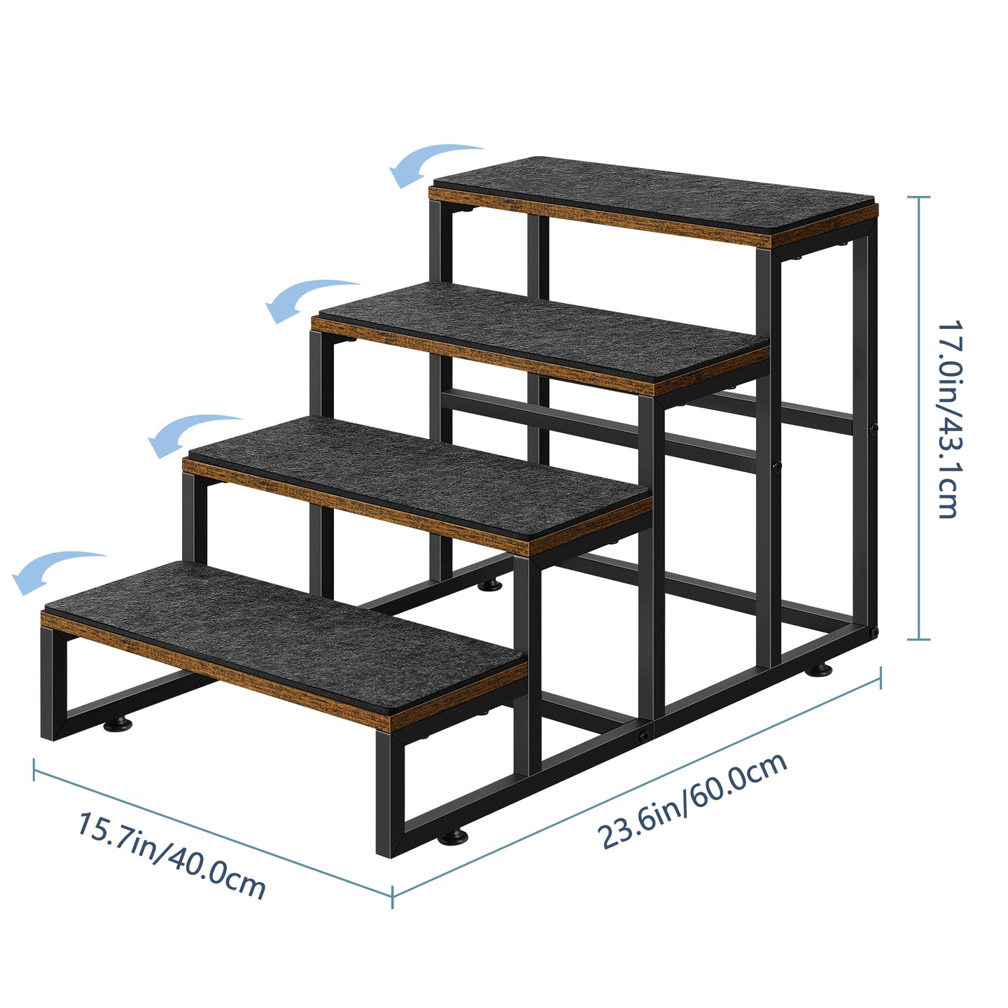 5-Step Non-Slip Dog Stairs for Bed &#x26; Sofa &#x2013; Heavy-Duty Pet Steps with Felt Pads, Joint-Friendly Design for Small, Senior, or Injured Pets