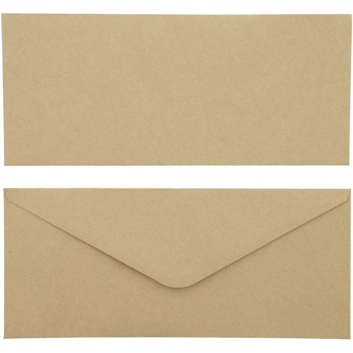 Sustainable Greetings Brown Kraft Paper Envelopes for Letters, Invitations & Business Mailings - 9.5 x 4 In V-Flap Glue Seal, 100 Pack