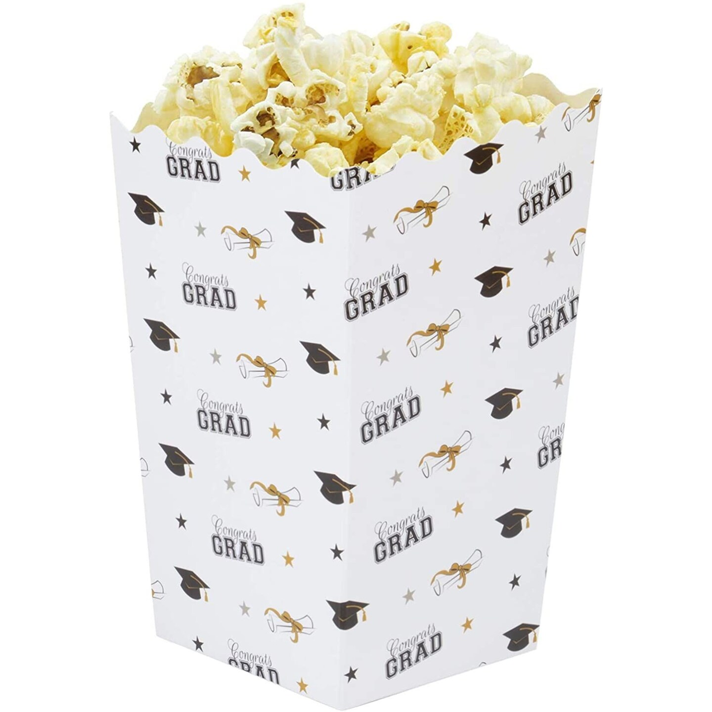 100 Pack Small Popcorn Party Favor Boxes, Class of 2025 Graduation Decor and Supplies, 3.3 x 5.5 in