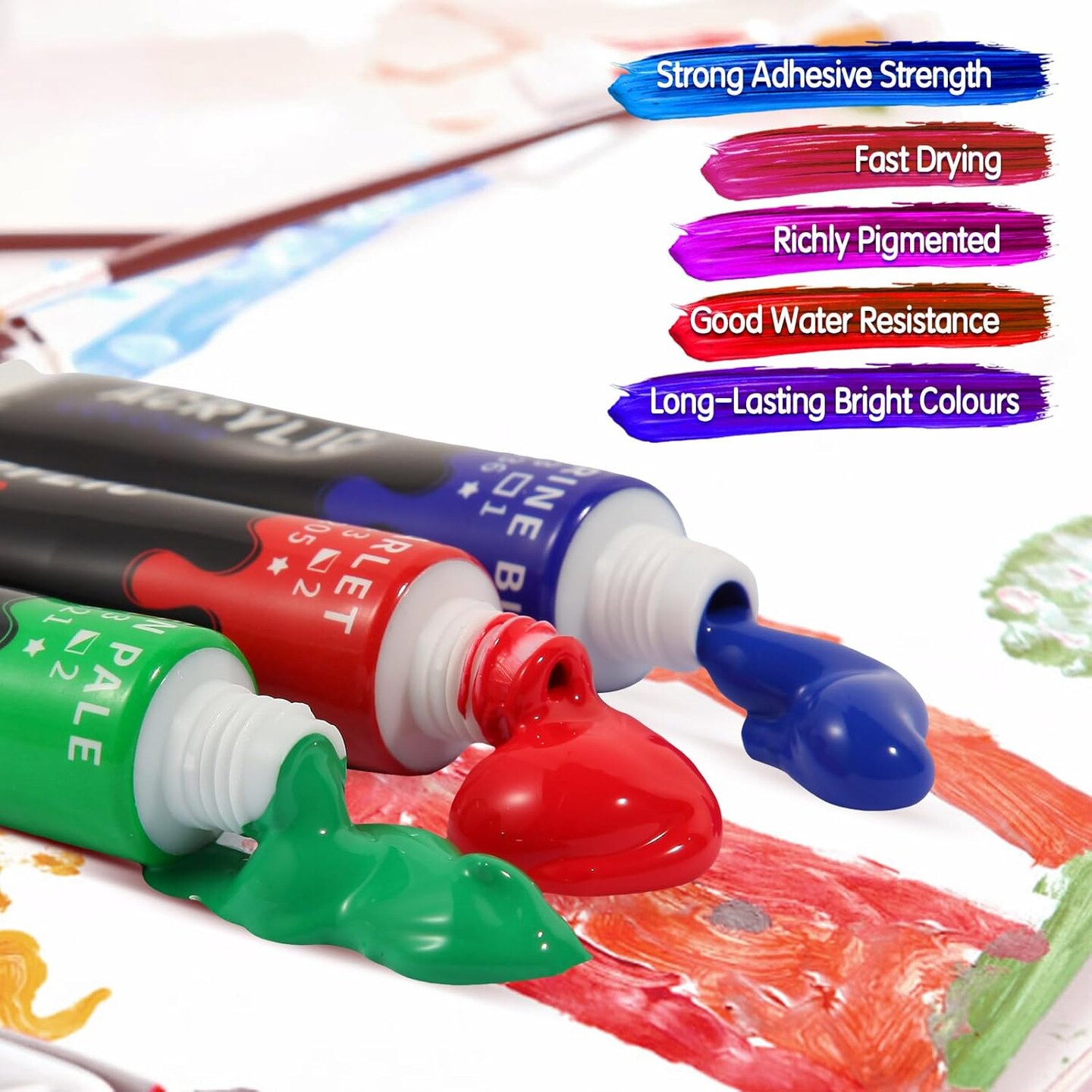 Acrylic Paint Set - Acrylic Paint 36 Colours 12ml Non-toxic Creamy Texture, Art Craft Paints for Adult Painting