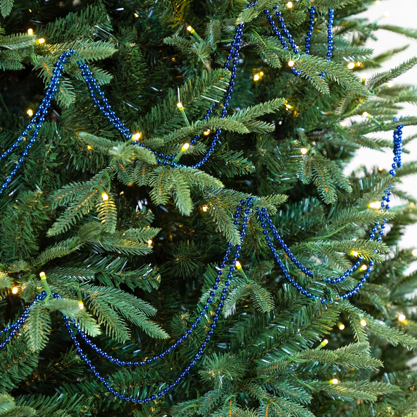 Northlight Shiny Beaded Christmas Garland -15' x .25" - Sapphire Blue - Unlit
