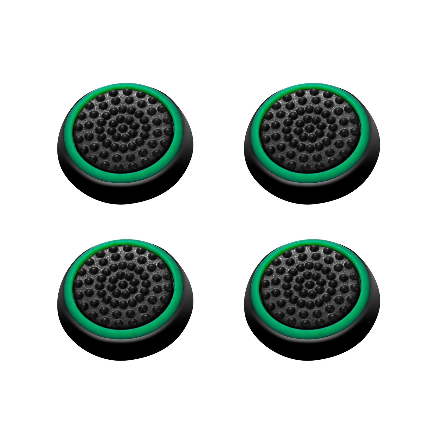 4pcs Black/Green Silicone Thumbstick Grips Caps Analog by Insten for Xbox 360 Xbox One Sony PlayStation 2 3 4 Controller