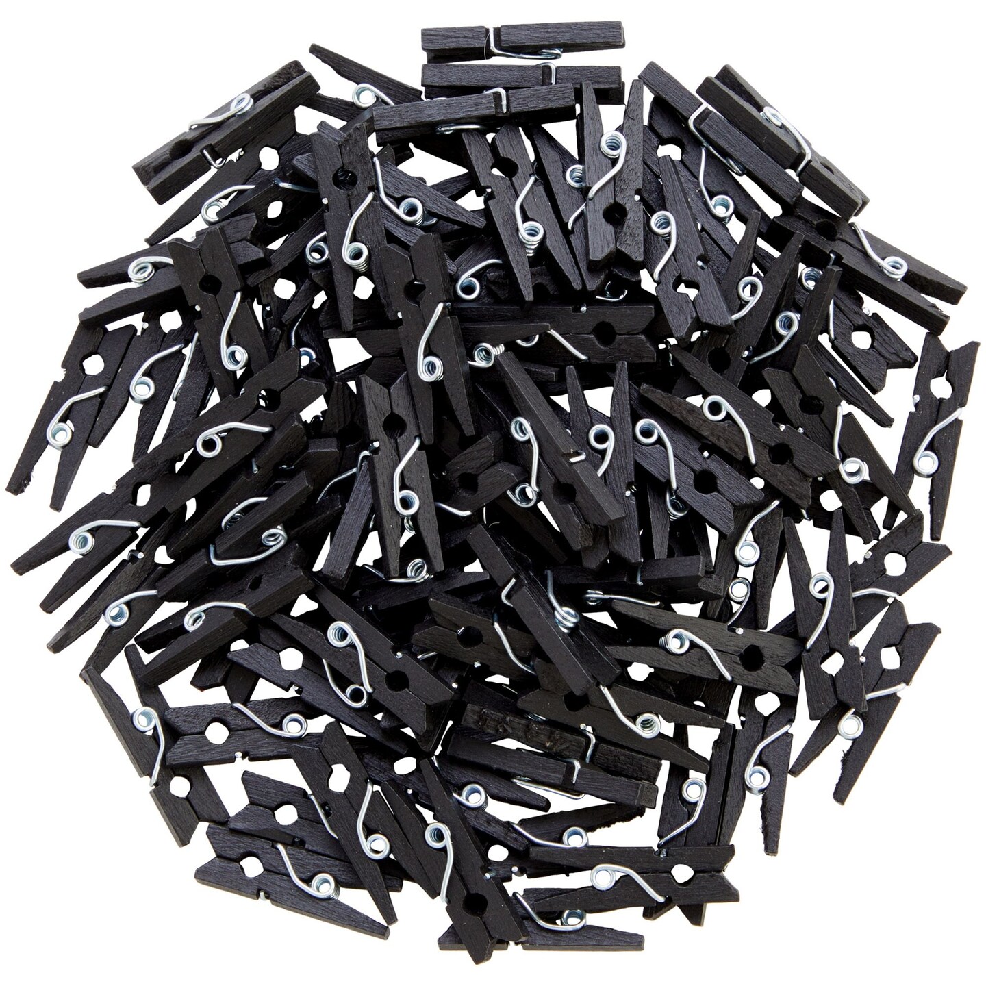 100 Pack Wooden Mini Clothes Pins for Photos, 1 Inch Black Clips for Scrapbooking, Arts and Crafts