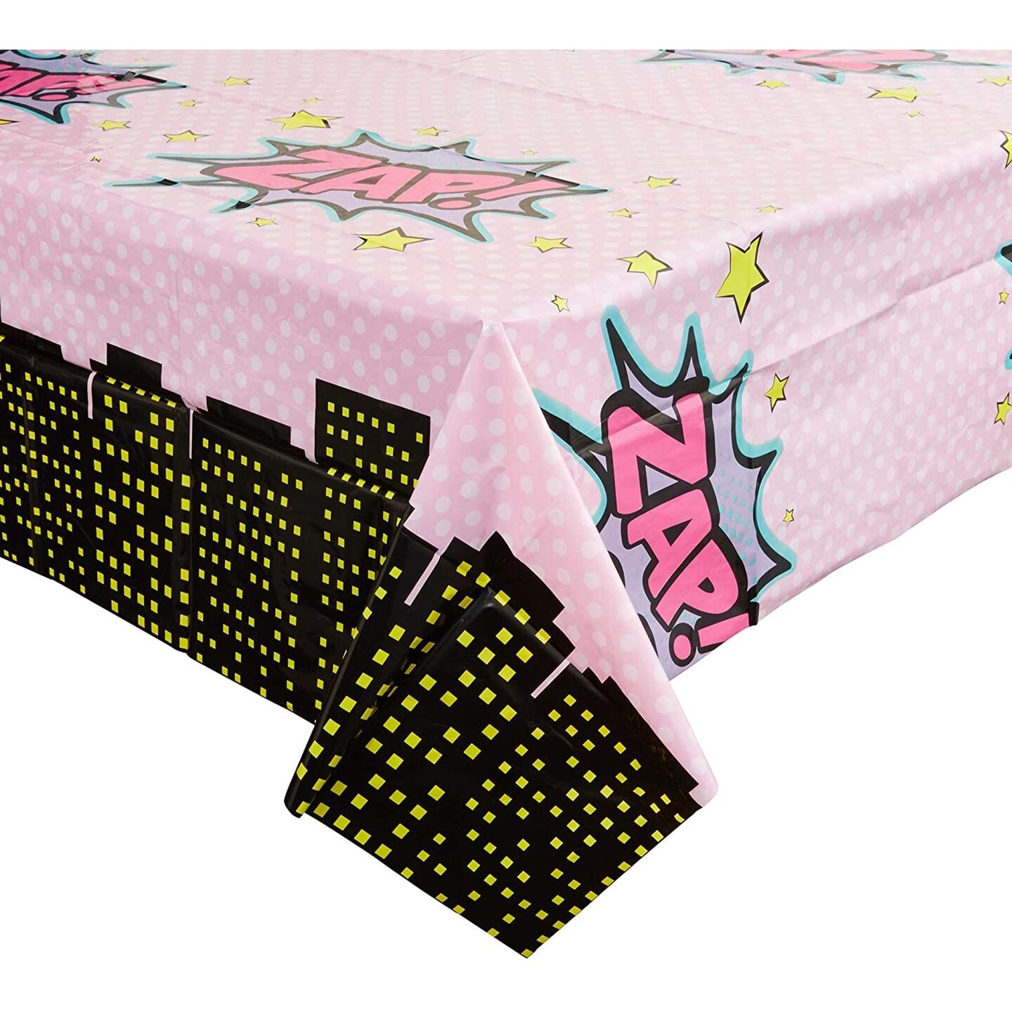 Girl Hero Comic Book Plastic Table Covers (54 x 108 in, 3 Pack)