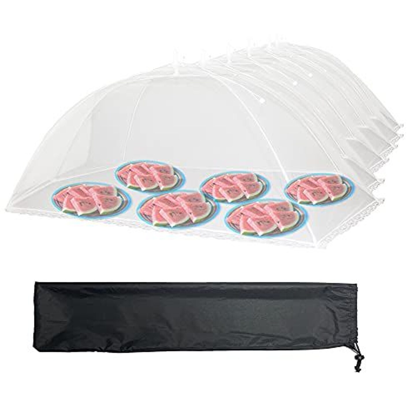 Simply Genius 6 Pack Pop-Up Mesh Food Covers Tent Umbrella for Outdoors, Extra Large (39&#x22; x 24&#x22;) Reusable &#x26; Collapsible Picnic Accessories Outdoor Food Covers for Outdoor Parties