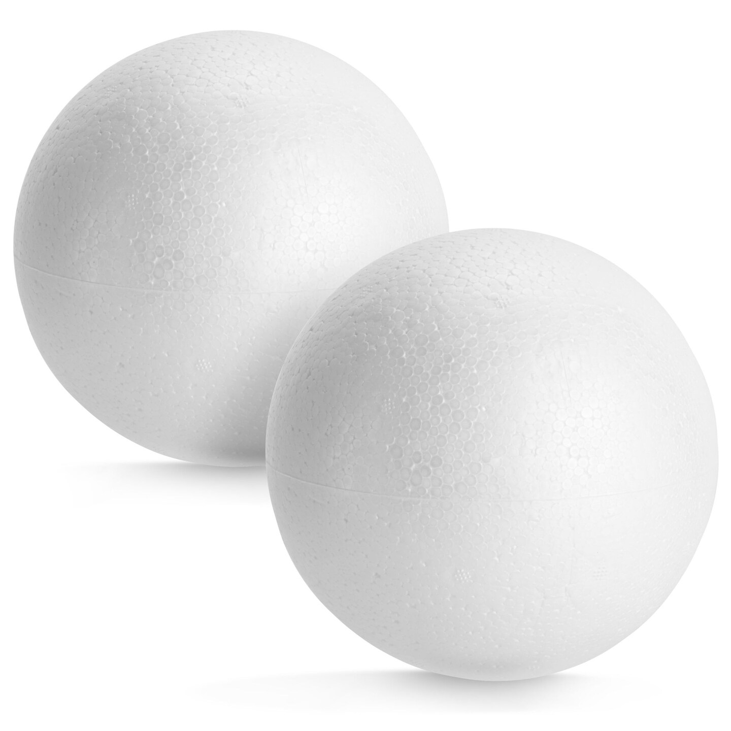 2 Pack Large Foam Balls for Crafts, 6 Inch Solid Polystyrene Spheres for Party Decorations, School Supplies, DIY Projects, Modeling, Ornaments (White)