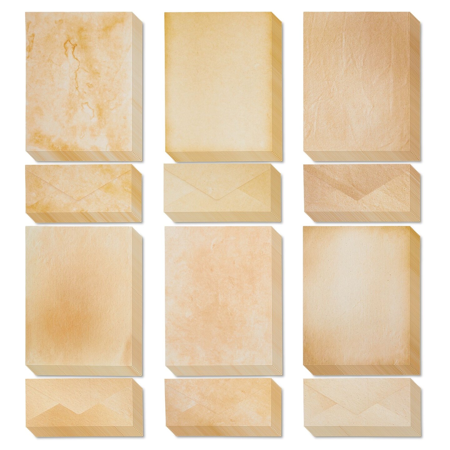 96 Piece Stationary Set for Writing Letters - 48 Pack Vintage Style Stationery Paper and Envelopes Set - Party Invitations, Scrapbooking, Penpal, Calligraphy (8.5x11 Inches)