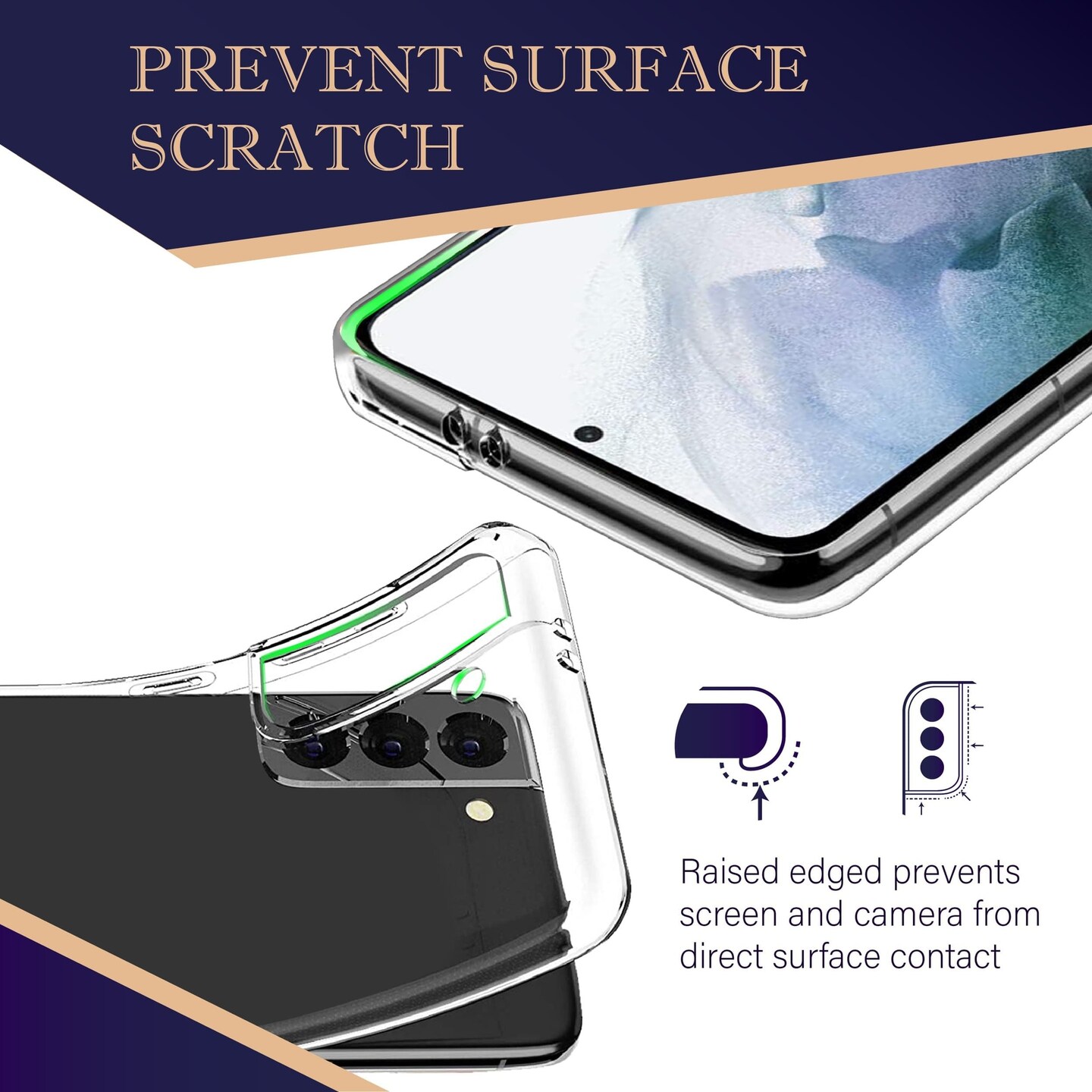 Insten Clear Case For Samsung Galaxy S21 Plus 5G 6.7 inch Soft TPU Phone Case, Shock Absorbing Anti-Scratch Protective Cover
