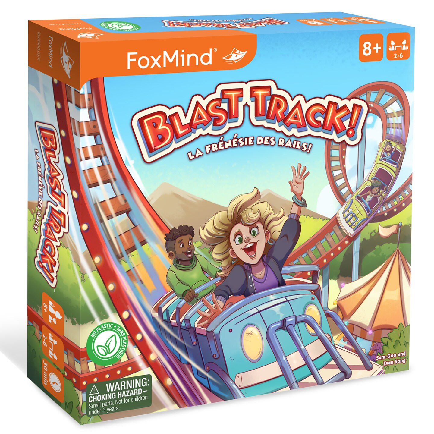 FoxMind: Blast Track - Tile Laying Board Game, Light Strategy Roller Coaster Building, Family Game Night, Kids &#x26; Adults Ages 8+, 2-6 Players, 30 Min