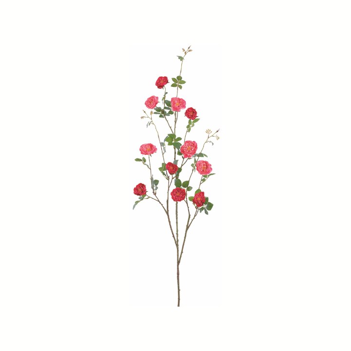 59" Tall Faux Pink Rose Spray Branch – Realistic Artificial Long Stem for Vases & Wedding Decor-FSR346-BT